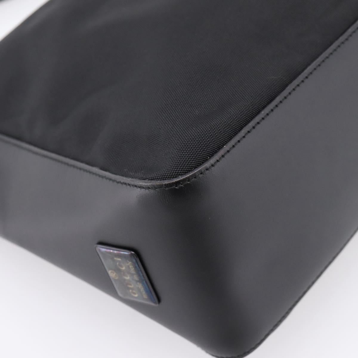 GUCCI Shoulder Bag Canvas Black Silver 001 3766 Auth 207730A