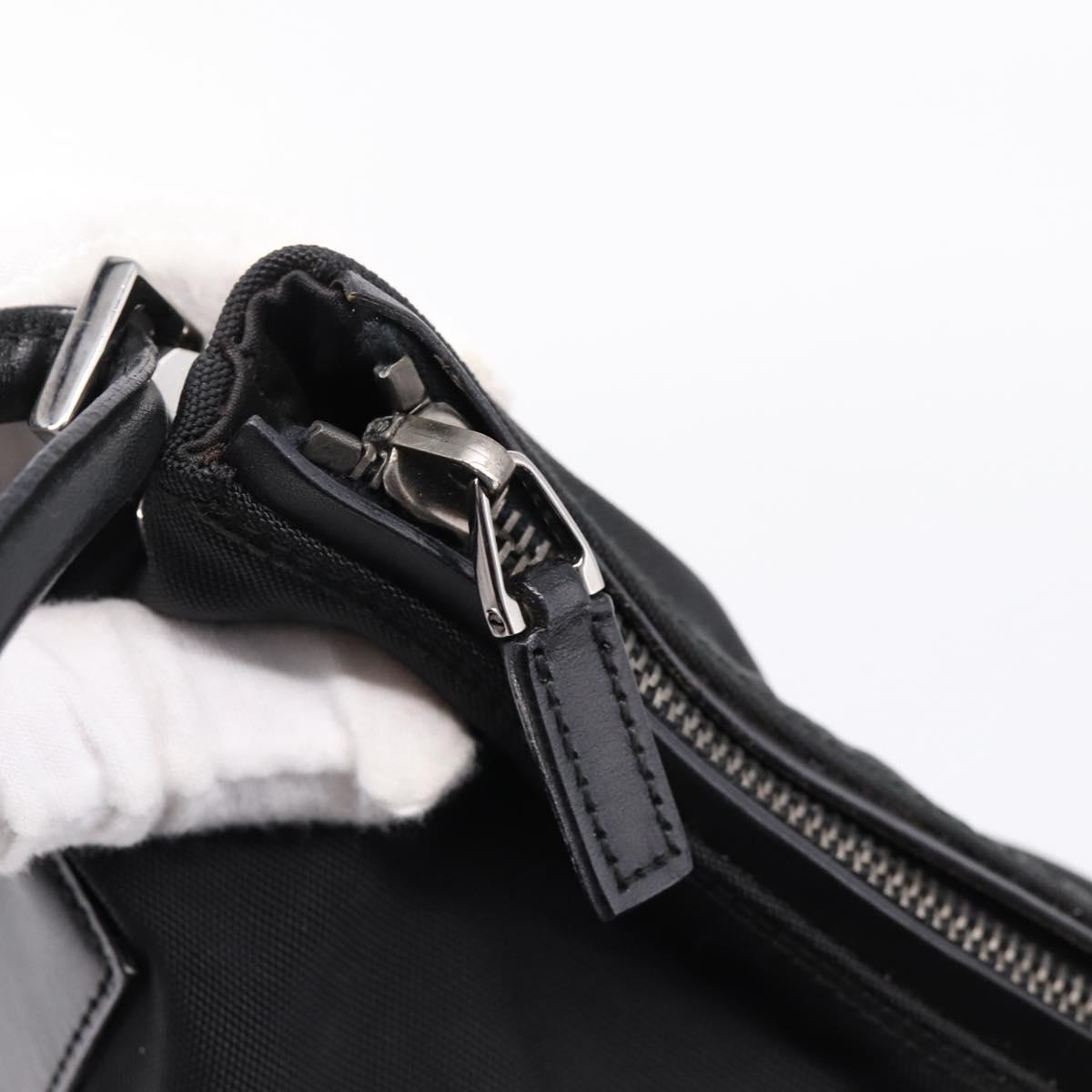 GUCCI Shoulder Bag Canvas Black Silver 001 3766 Auth 207730A