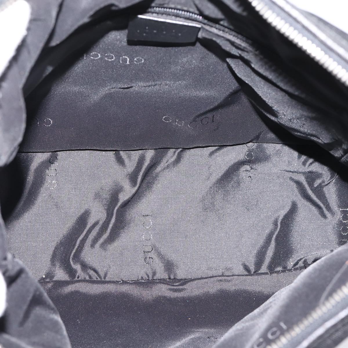 GUCCI Shoulder Bag Canvas Black Silver 001 3766 Auth 207730A