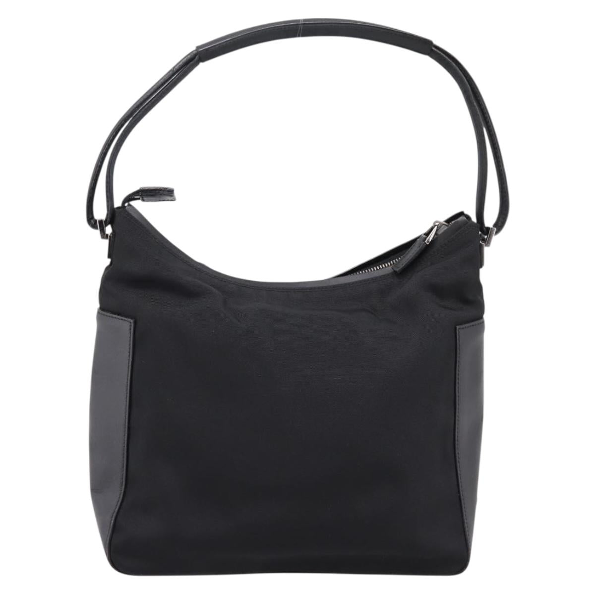 GUCCI Shoulder Bag Canvas Black Silver 001 3766 Auth 207730A