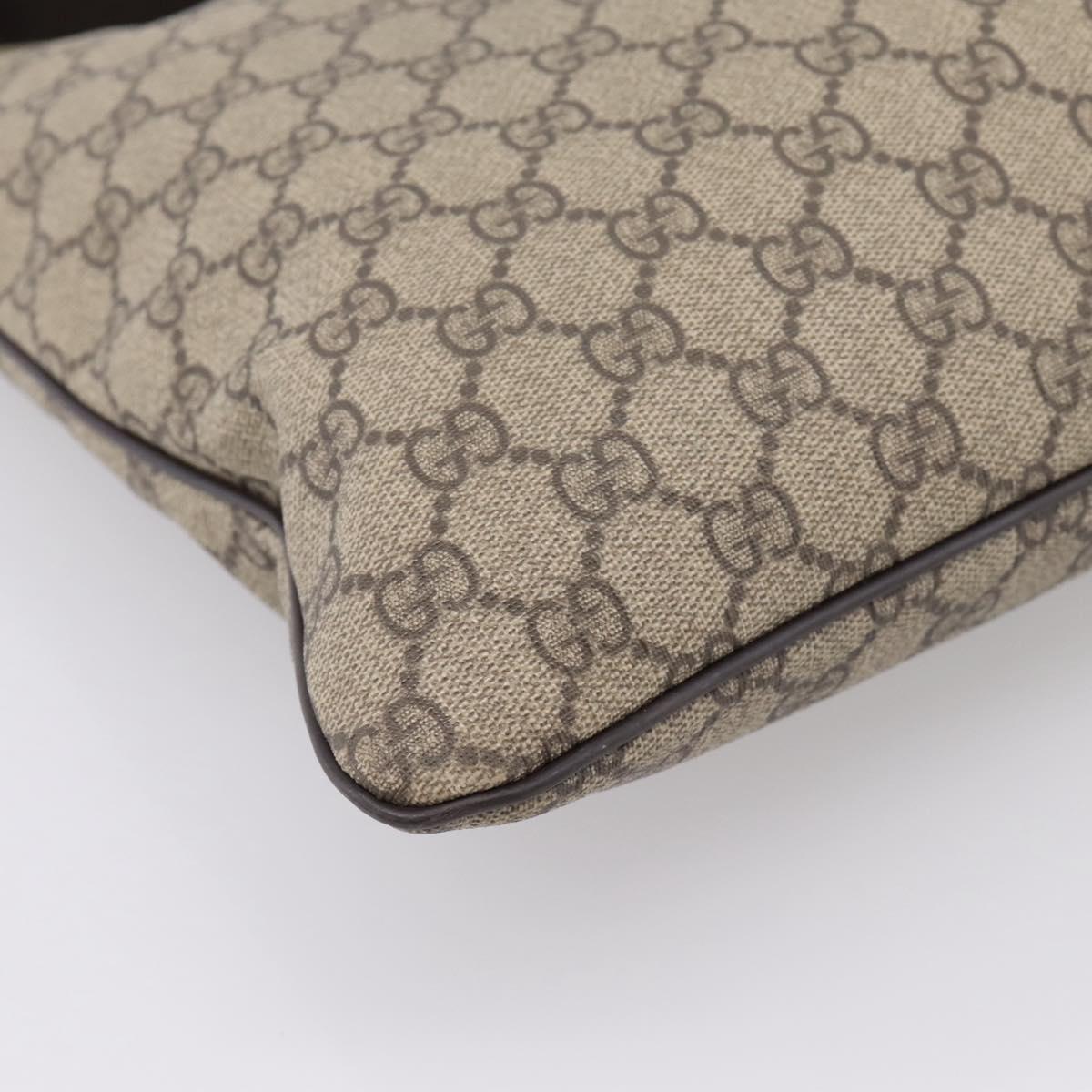 GUCCI GG Supreme Shoulder Bag PVC Beige Gold Tone 201446 Auth 207731A