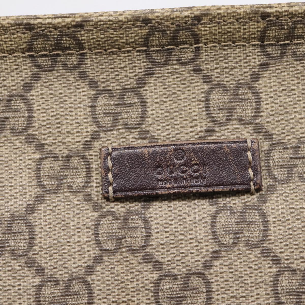 GUCCI GG Supreme Shoulder Bag PVC Beige Gold Tone 201446 Auth 207731A