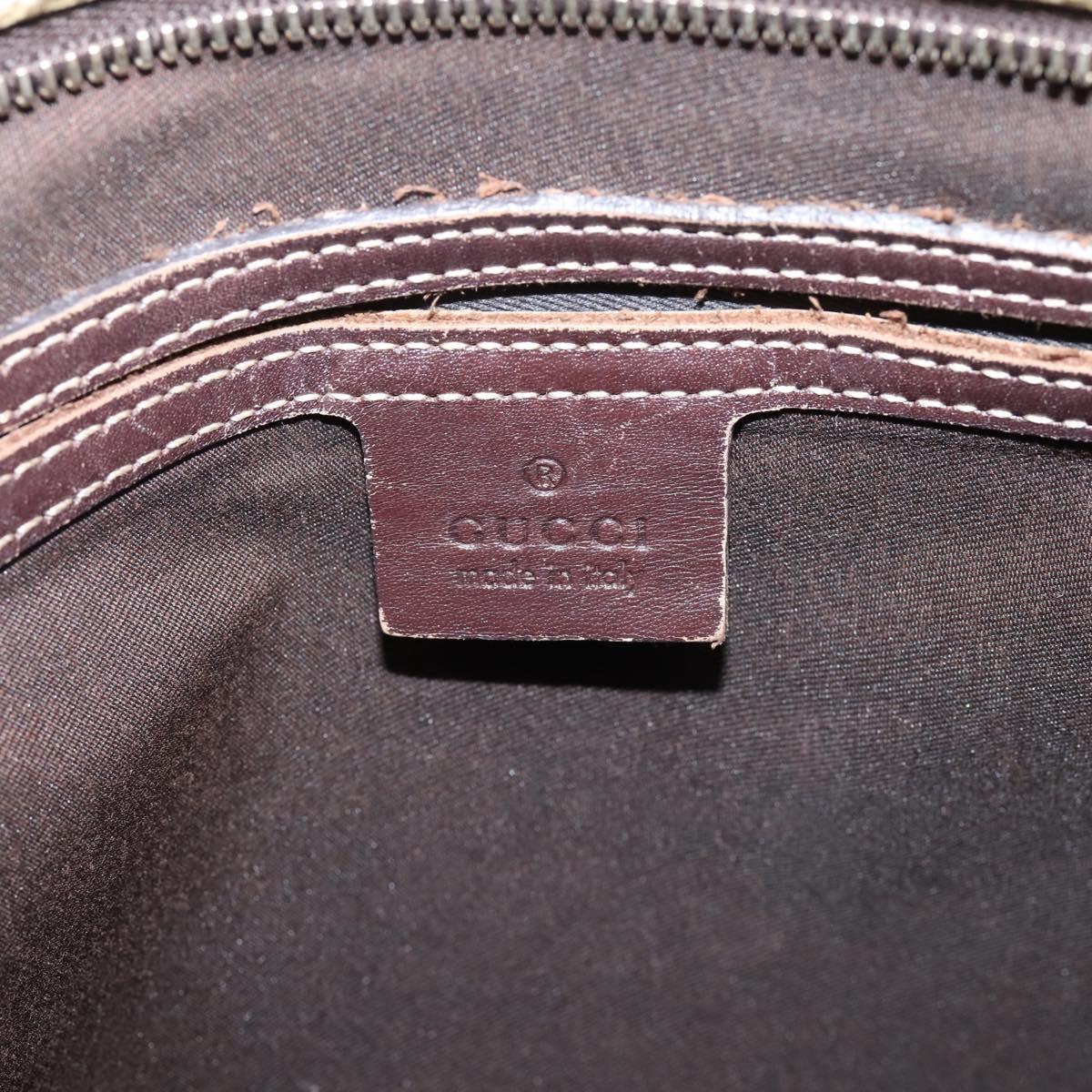 GUCCI GG Supreme Shoulder Bag PVC Beige Gold Tone 201446 Auth 207731A