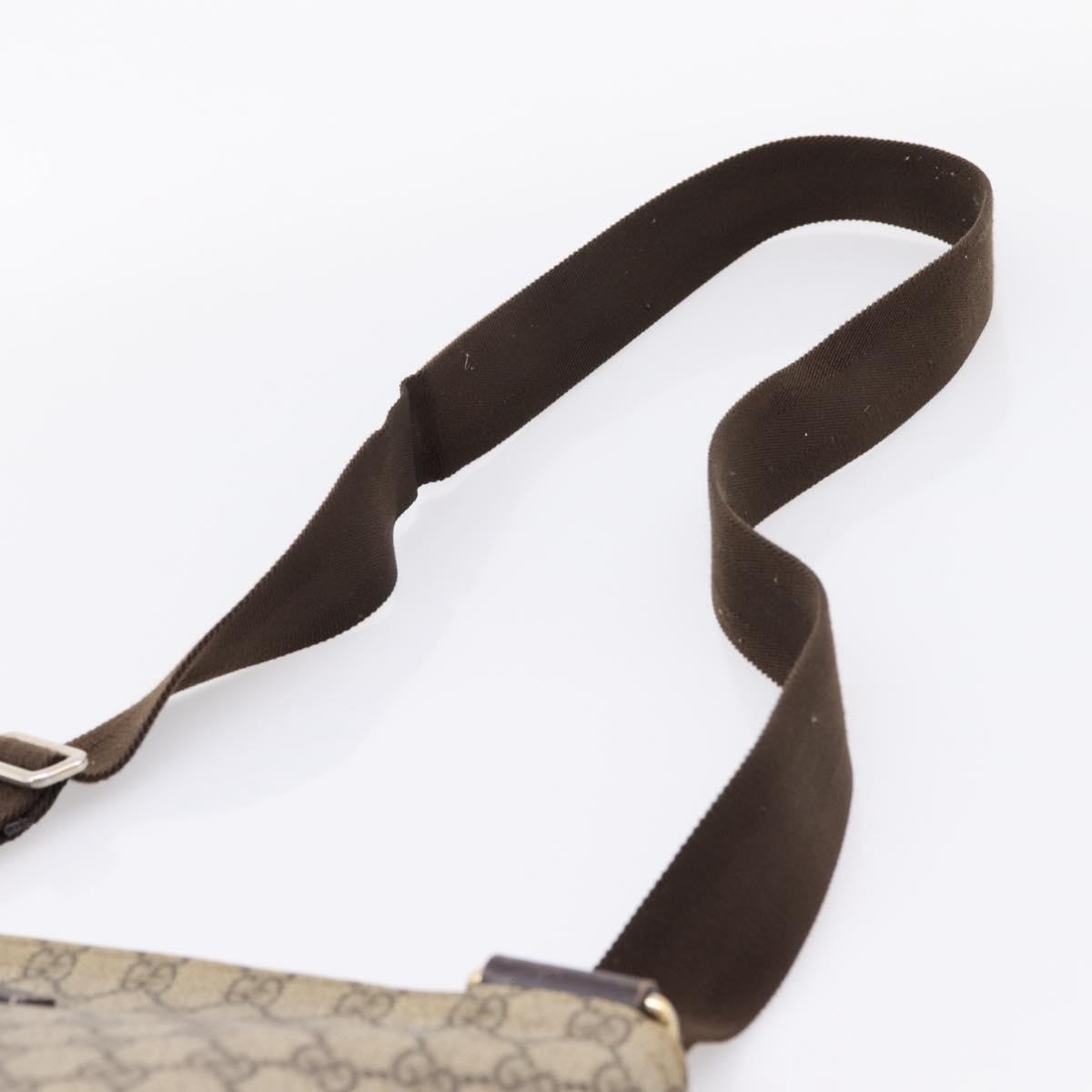 GUCCI GG Supreme Shoulder Bag PVC Beige Gold Tone 201446 Auth 207731A