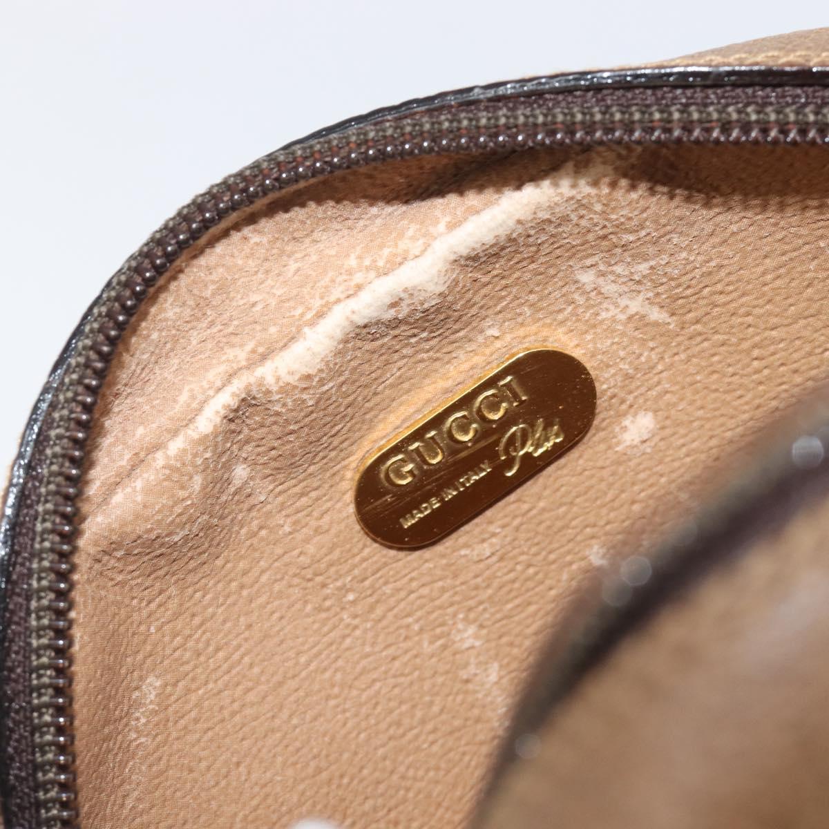 GUCCI PLUS Shoulder Bag PVC Beige Gold Tone Auth 207733
