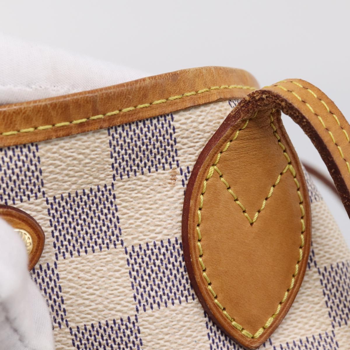 LOUIS VUITTON Damier Azur Neverfull PM Tote Bag N41362 LV Auth 207748A