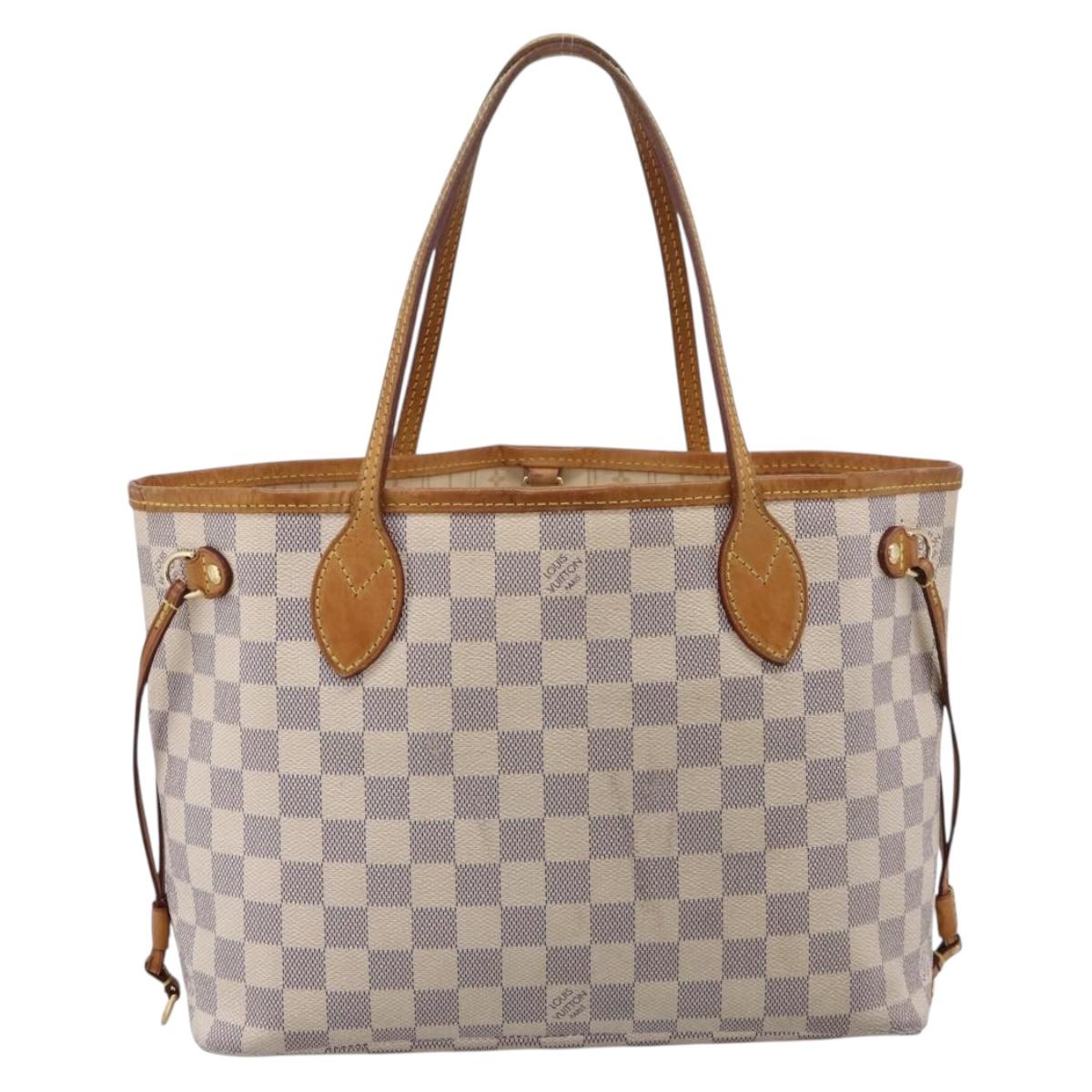 LOUIS VUITTON Damier Azur Neverfull PM Tote Bag N41362 LV Auth 207748A