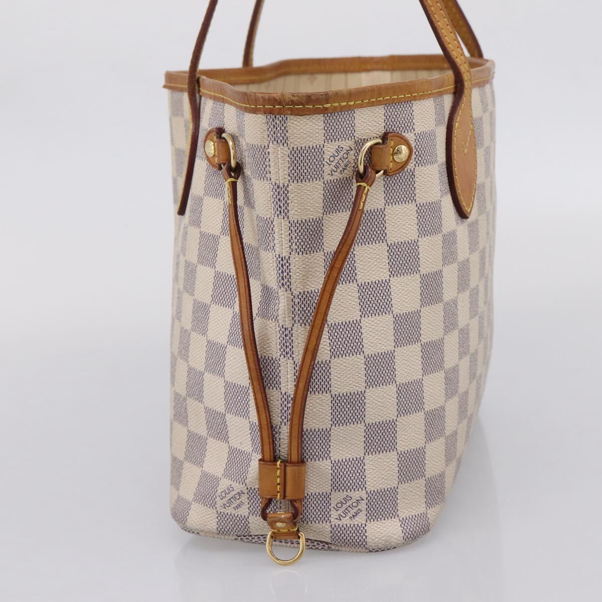 LOUIS VUITTON Damier Azur Neverfull PM Tote Bag N41362 LV Auth 207748A
