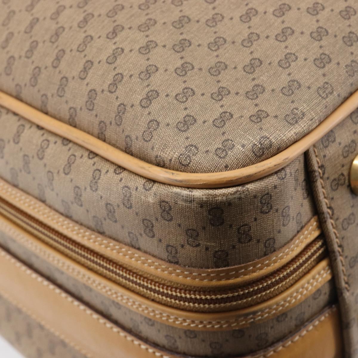 GUCCI Micro GG Trunk PVC Beige Gold Tone 010 3904908 60 Auth 207749A
