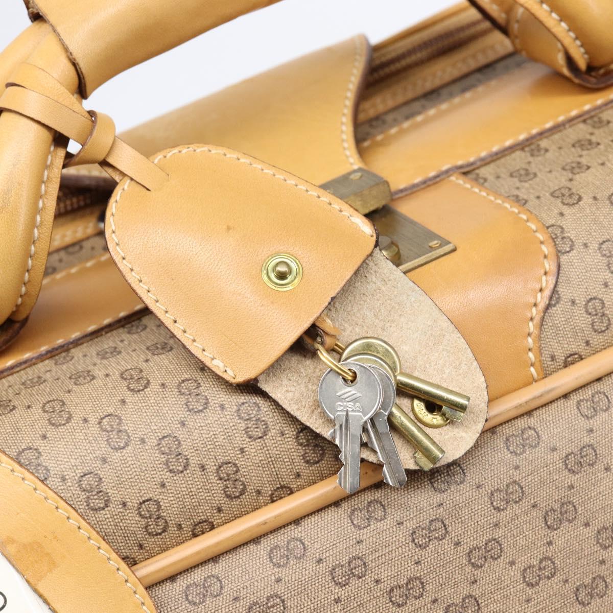 GUCCI Micro GG Trunk PVC Beige Gold Tone 010 3904908 60 Auth 207749A