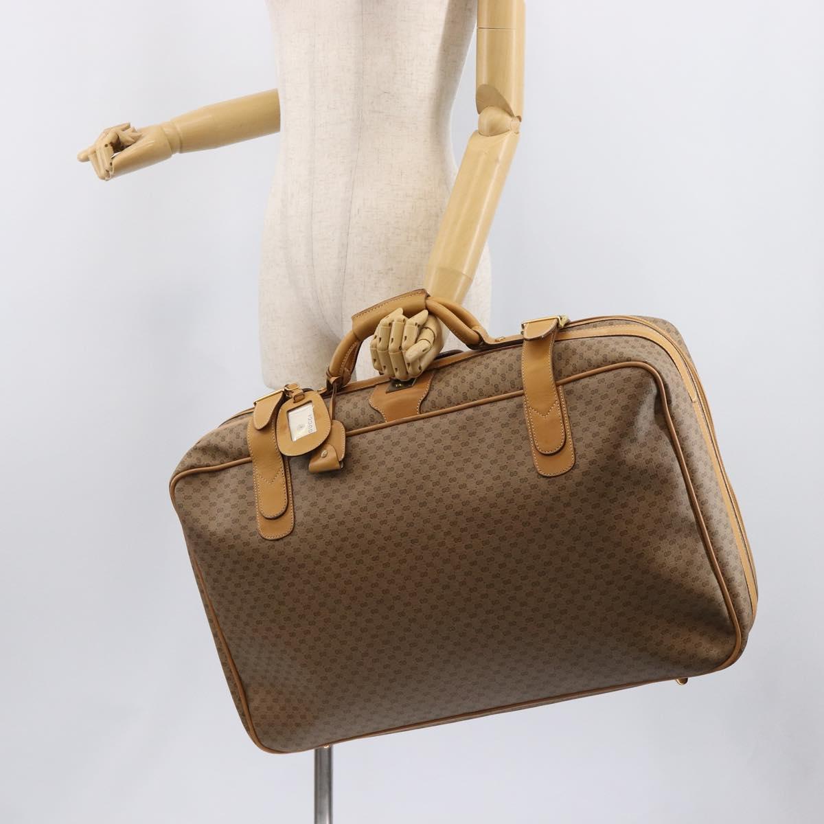 GUCCI Micro GG Trunk PVC Beige Gold Tone 010 3904908 60 Auth 207749A