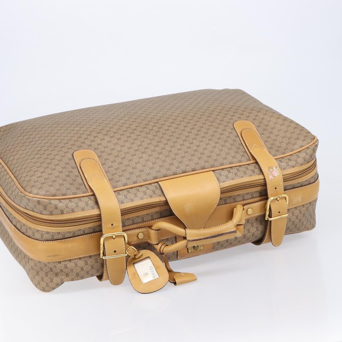 GUCCI Micro GG Trunk PVC Beige Gold Tone 010 3904908 60 Auth 207749A