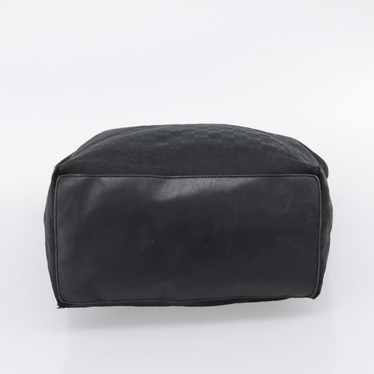 GUCCI GG Canvas Hand Bag Black Gold Tone 002 1097 Auth 207751