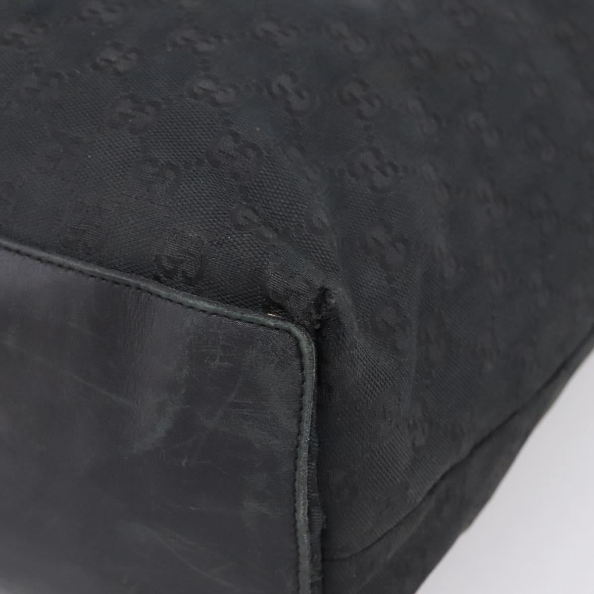 GUCCI GG Canvas Hand Bag Black Gold Tone 002 1097 Auth 207751
