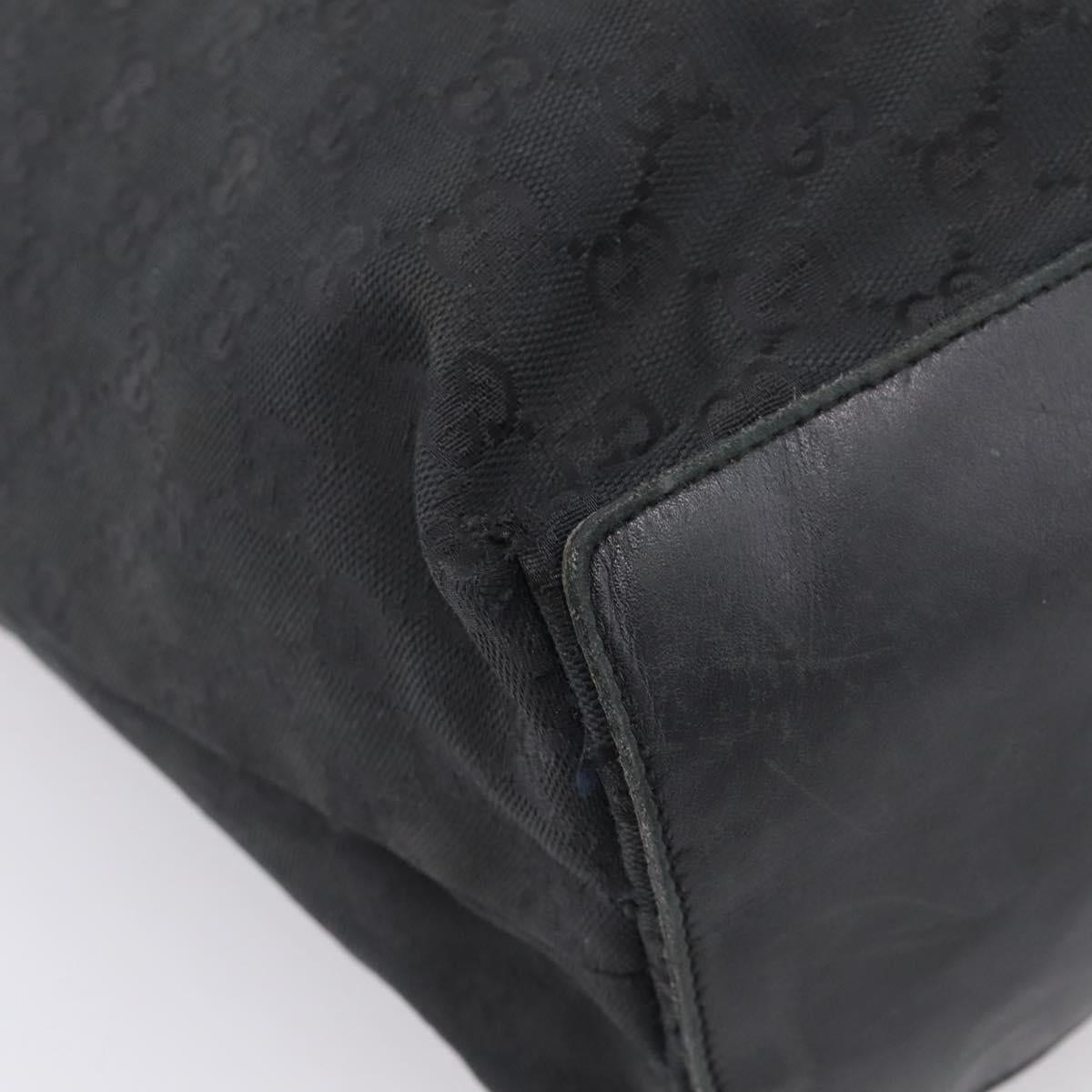 GUCCI GG Canvas Hand Bag Black Gold Tone 002 1097 Auth 207751