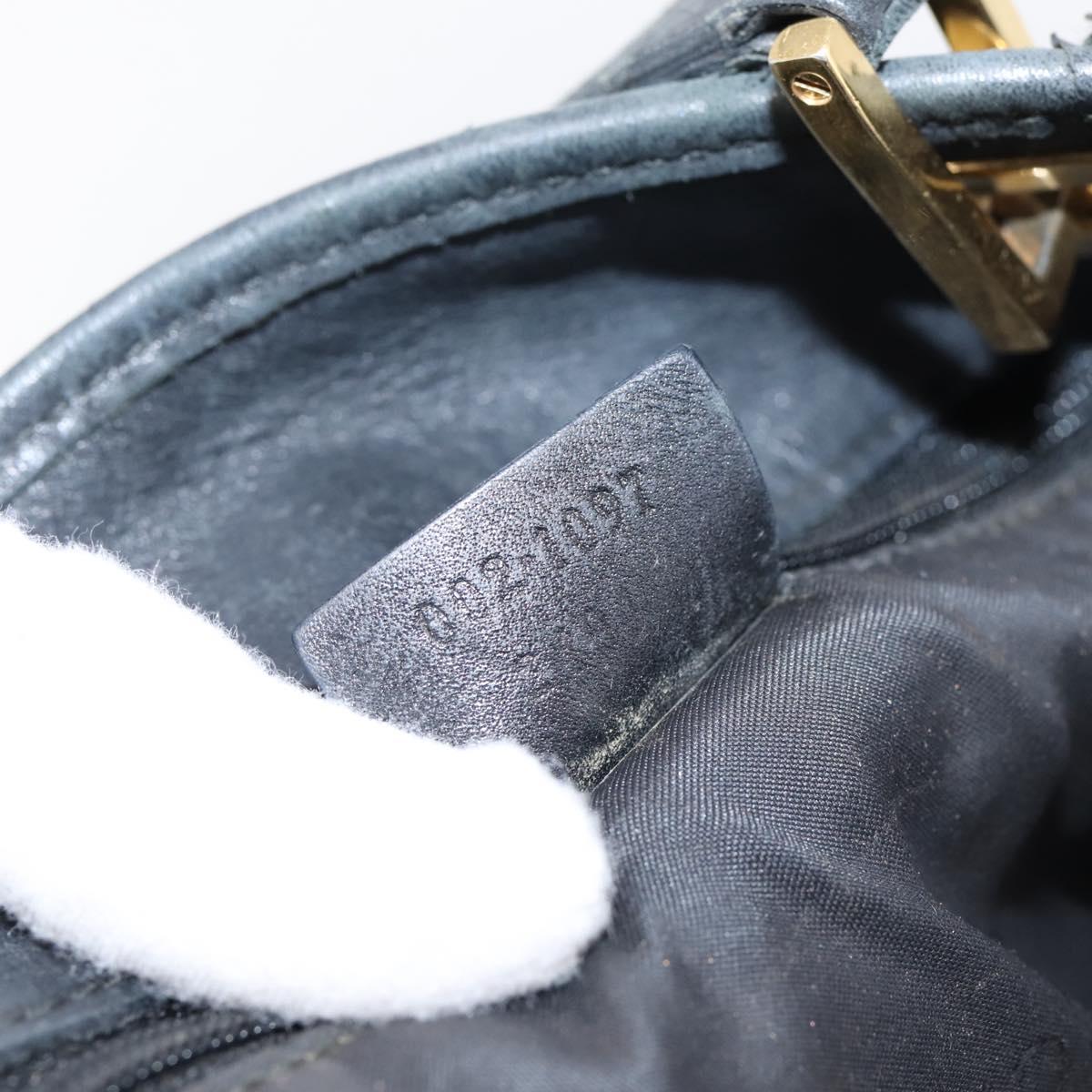 GUCCI GG Canvas Hand Bag Black Gold Tone 002 1097 Auth 207751