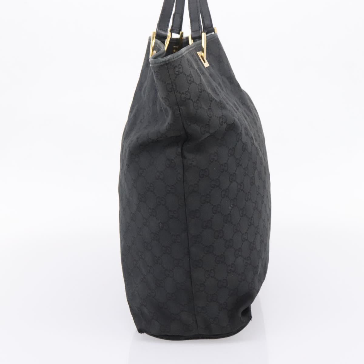 GUCCI GG Canvas Hand Bag Black Gold Tone 002 1097 Auth 207751