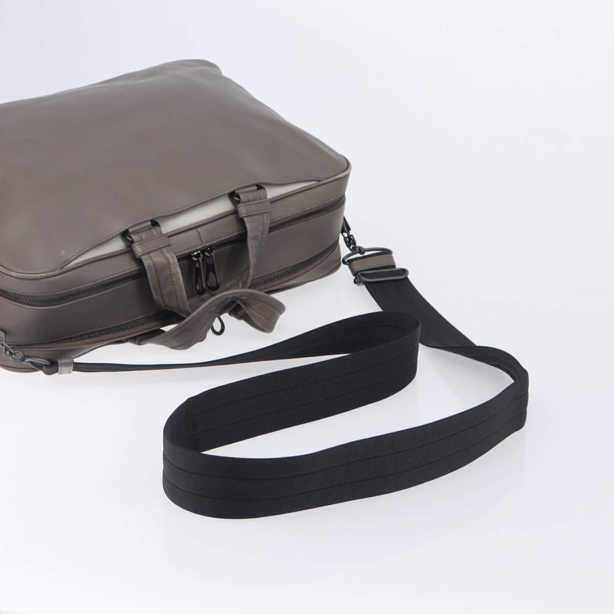 Bottega Veneta INTRECCIATO Business Bag Leather 2way Gray Auth 207753A