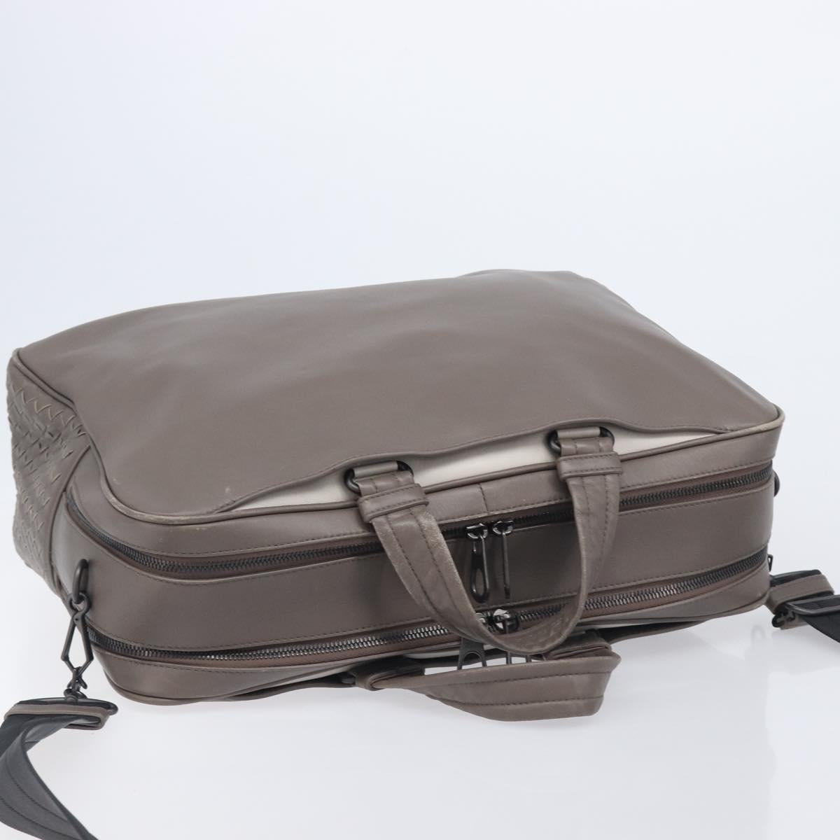 Bottega Veneta INTRECCIATO Business Bag Leather 2way Gray Auth 207753A