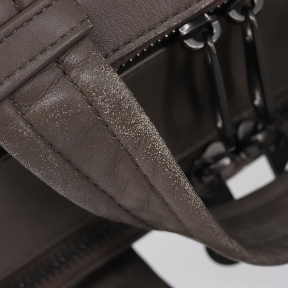 Bottega Veneta INTRECCIATO Business Bag Leather 2way Gray Auth 207753A