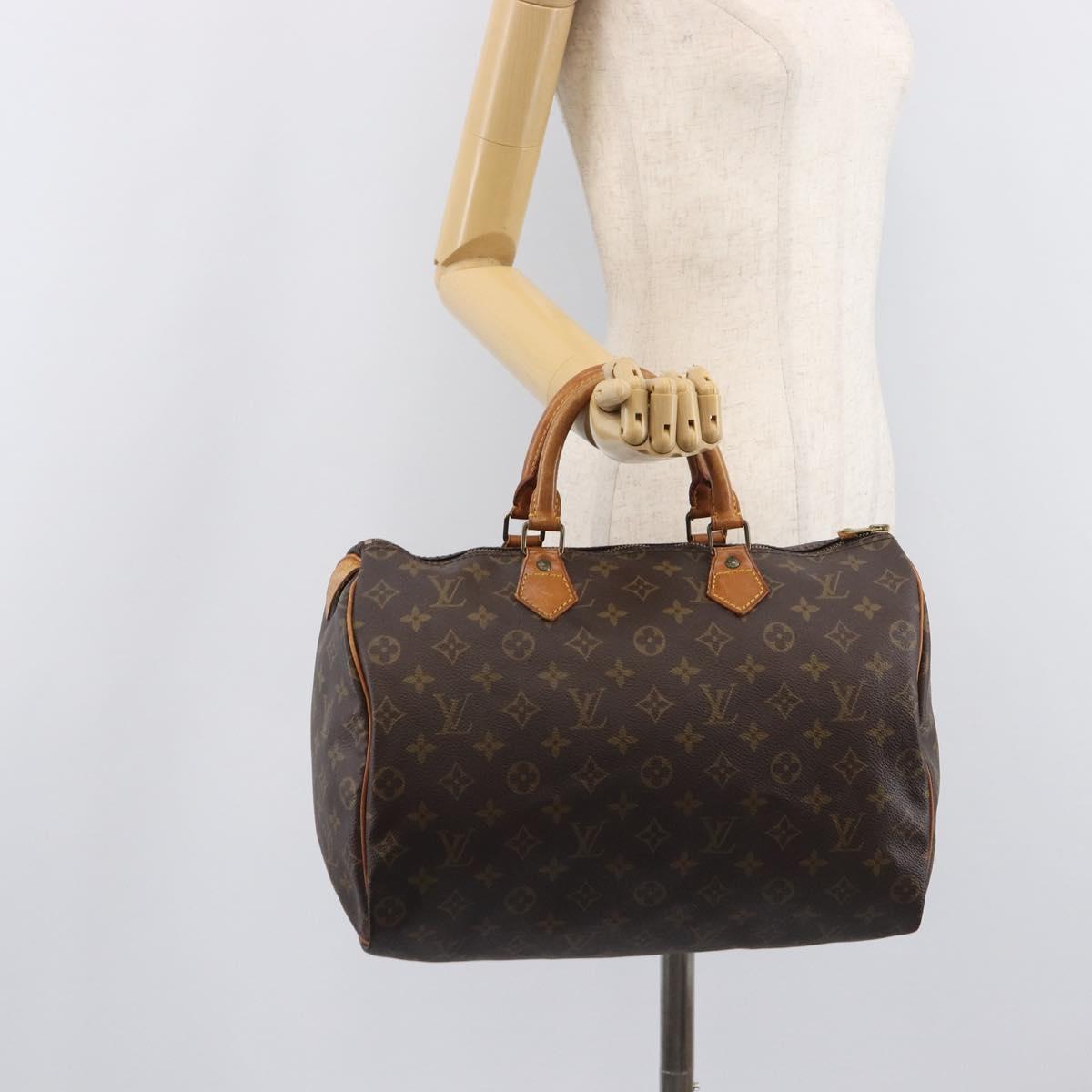 LOUIS VUITTON Monogram Speedy 35 Hand Bag M41524 LV Auth 207755