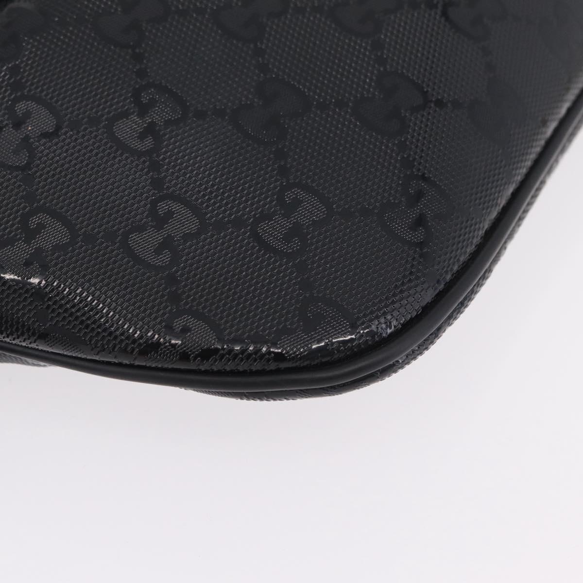 GUCCI GG Implementation Body Bag PVC Black Silver 233269 Auth 207765V