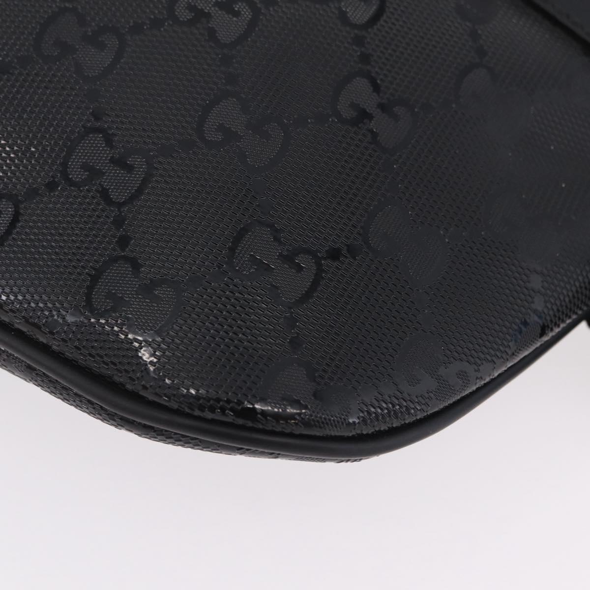 GUCCI GG Implementation Body Bag PVC Black Silver 233269 Auth 207765V