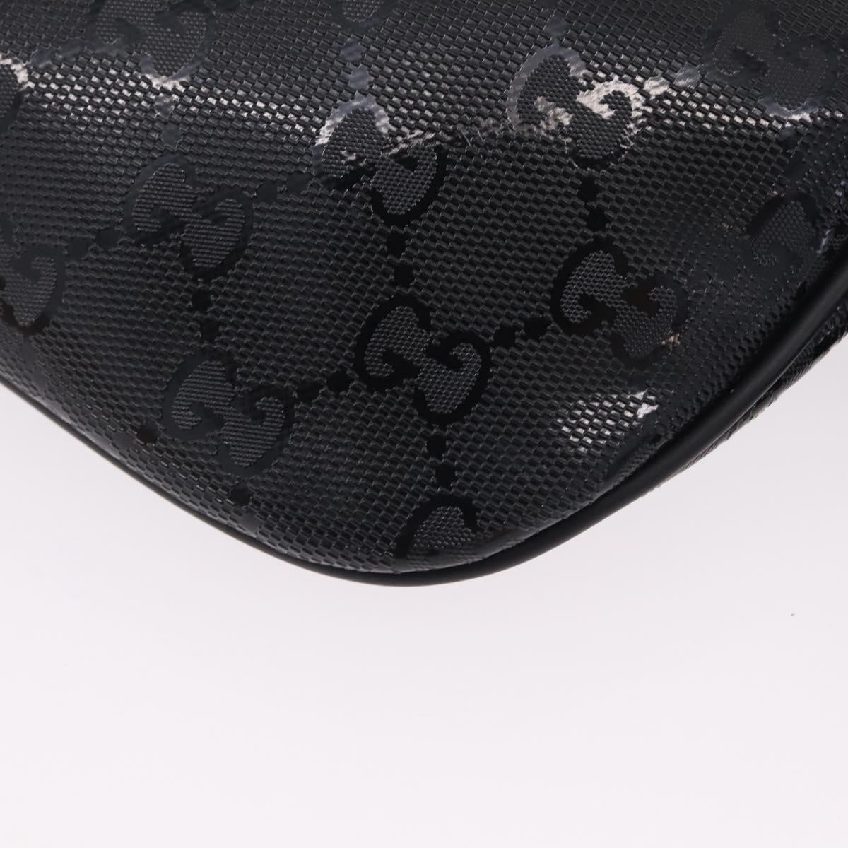 GUCCI GG Implementation Body Bag PVC Black Silver 233269 Auth 207765V