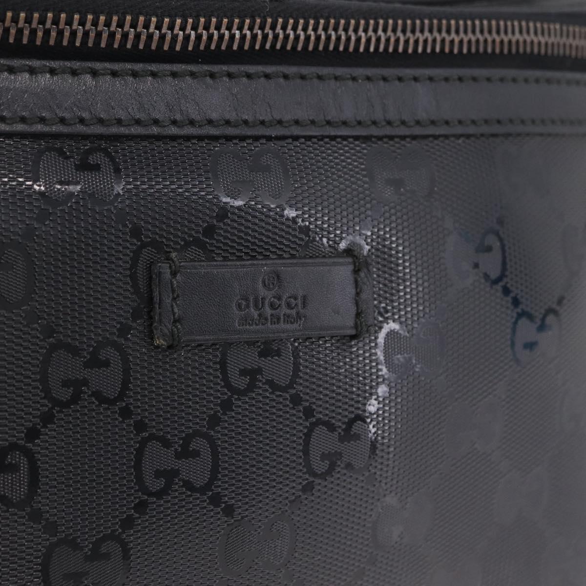 GUCCI GG Implementation Body Bag PVC Black Silver 233269 Auth 207765V