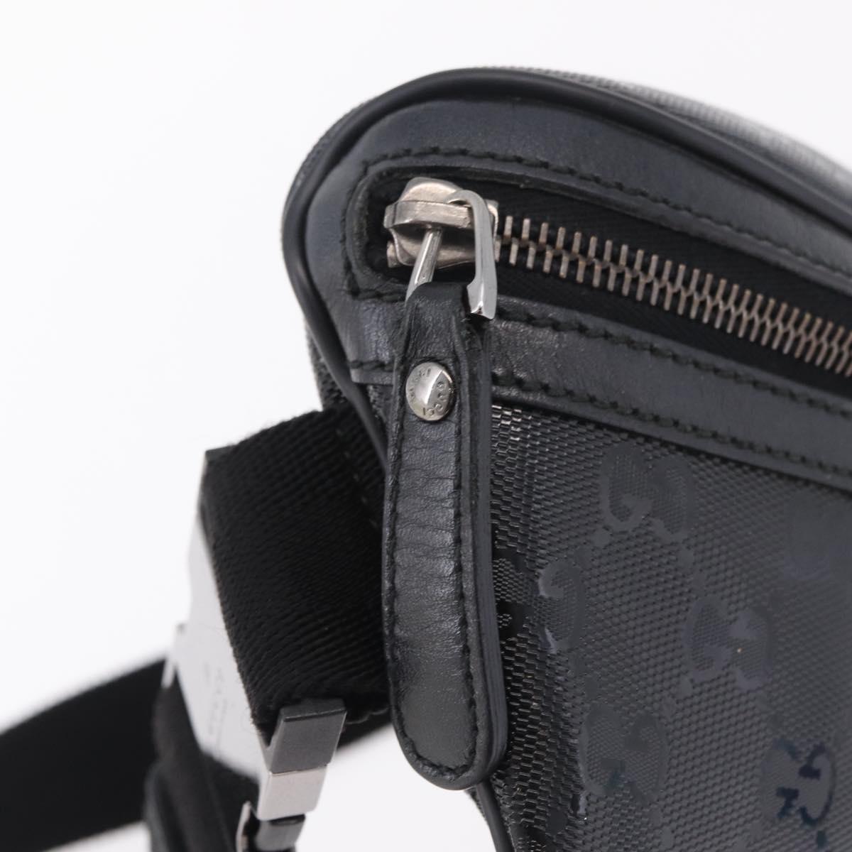 GUCCI GG Implementation Body Bag PVC Black Silver 233269 Auth 207765V