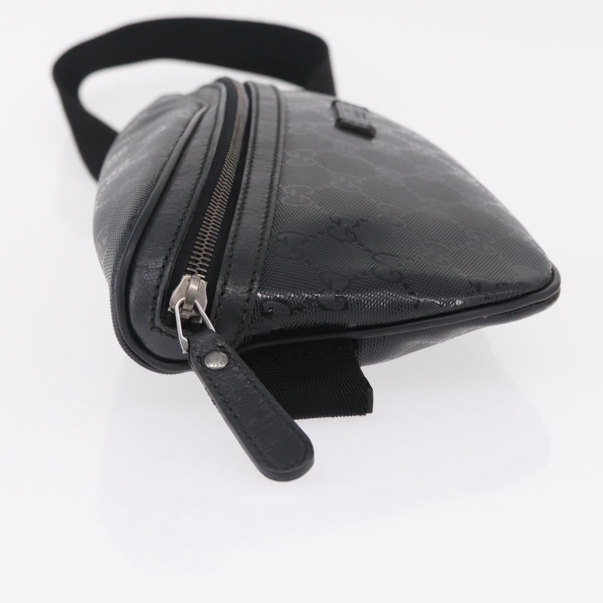 GUCCI GG Implementation Body Bag PVC Black Silver 233269 Auth 207765V