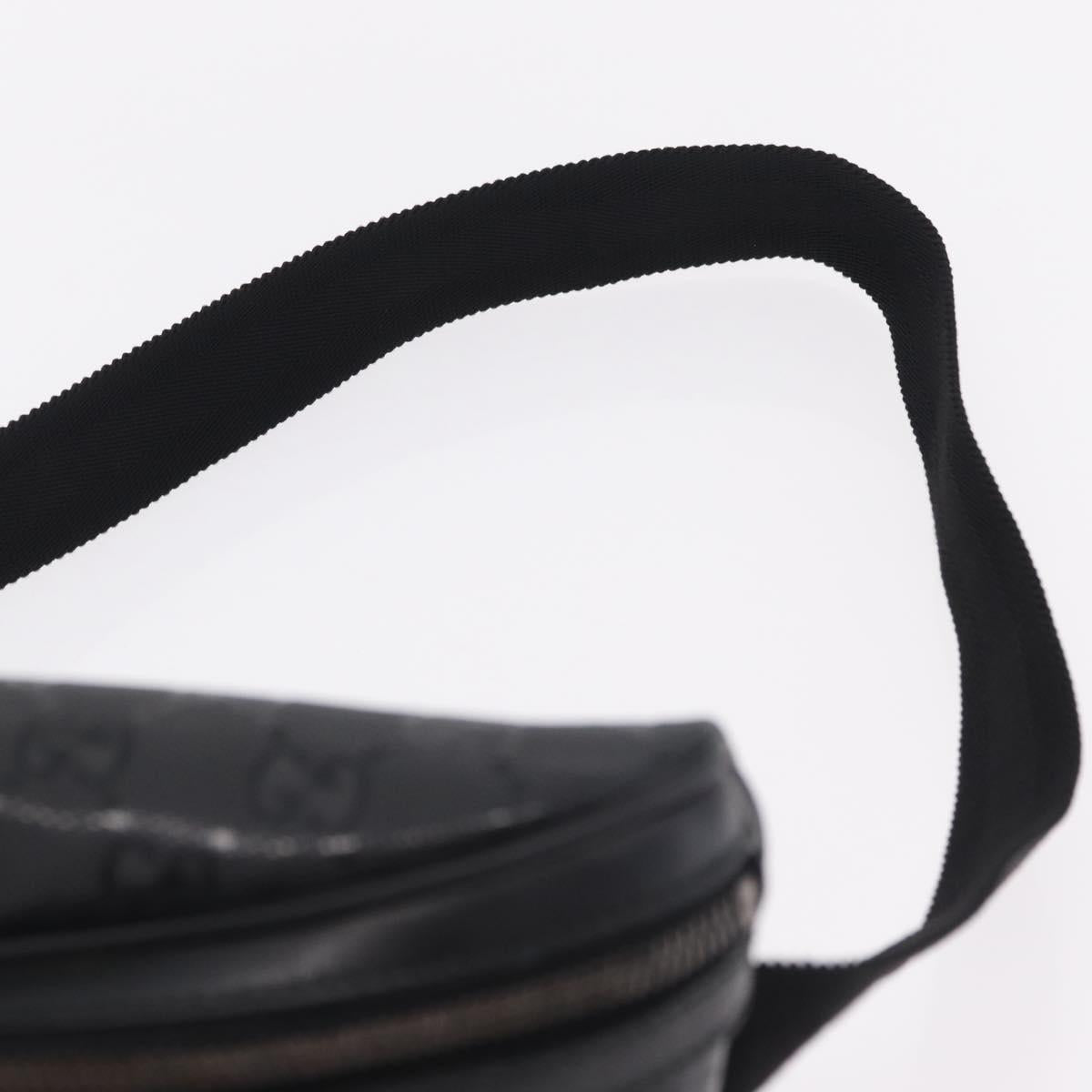 GUCCI GG Implementation Body Bag PVC Black Silver 233269 Auth 207765V