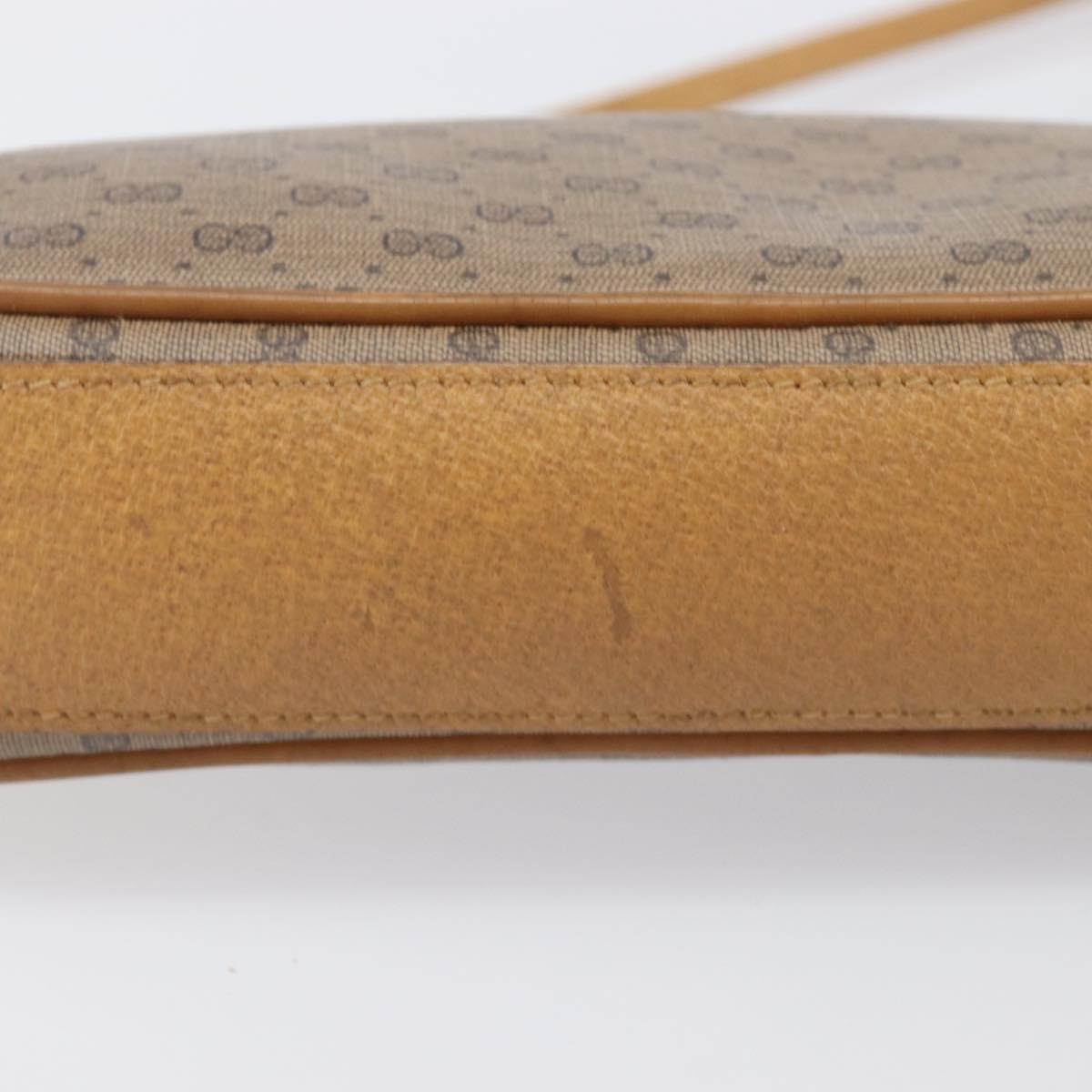 GUCCI Micro GG Shoulder Bag PVC Beige Gold Tone 007 123 0428 Auth 207770