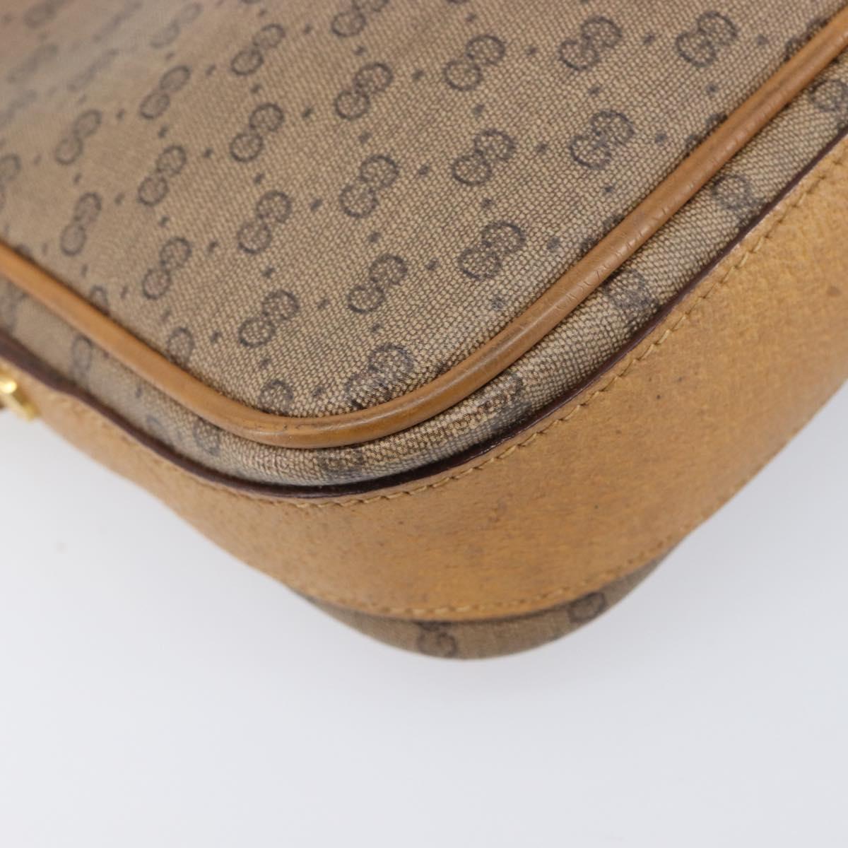 GUCCI Micro GG Shoulder Bag PVC Beige Gold Tone 007 123 0428 Auth 207770