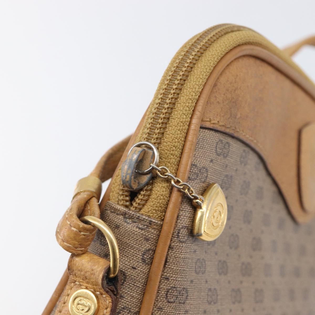 GUCCI Micro GG Shoulder Bag PVC Beige Gold Tone 007 123 0428 Auth 207770