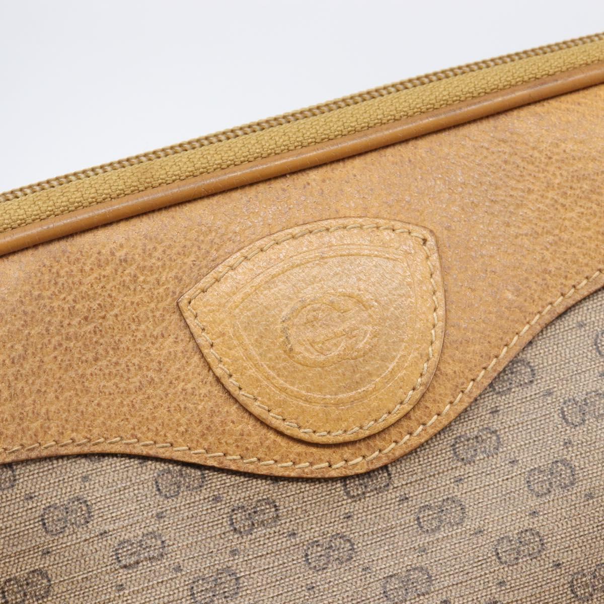 GUCCI Micro GG Shoulder Bag PVC Beige Gold Tone 007 123 0428 Auth 207770
