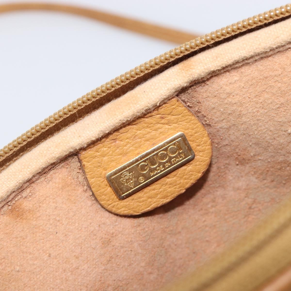 GUCCI Micro GG Shoulder Bag PVC Beige Gold Tone 007 123 0428 Auth 207770