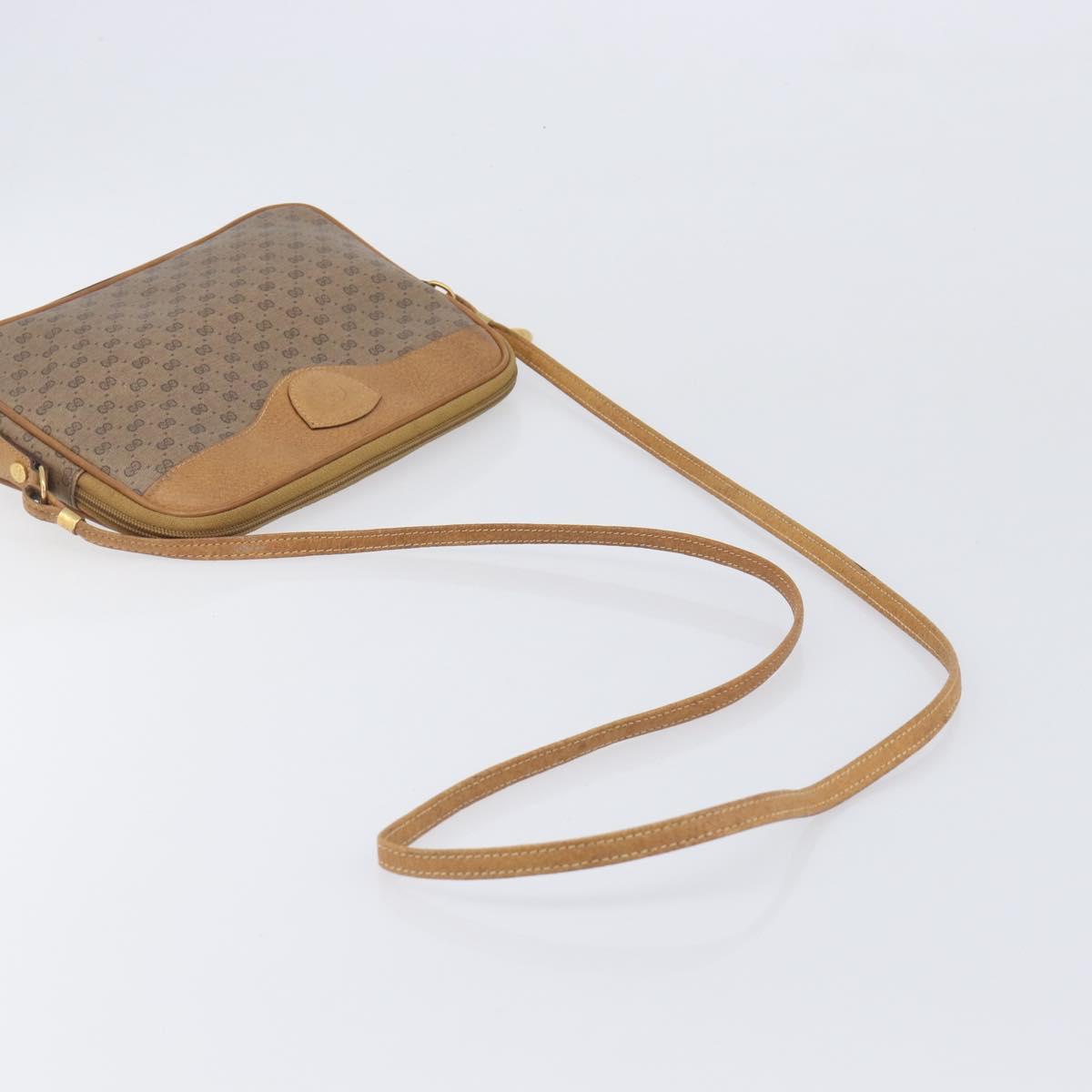 GUCCI Micro GG Shoulder Bag PVC Beige Gold Tone 007 123 0428 Auth 207770
