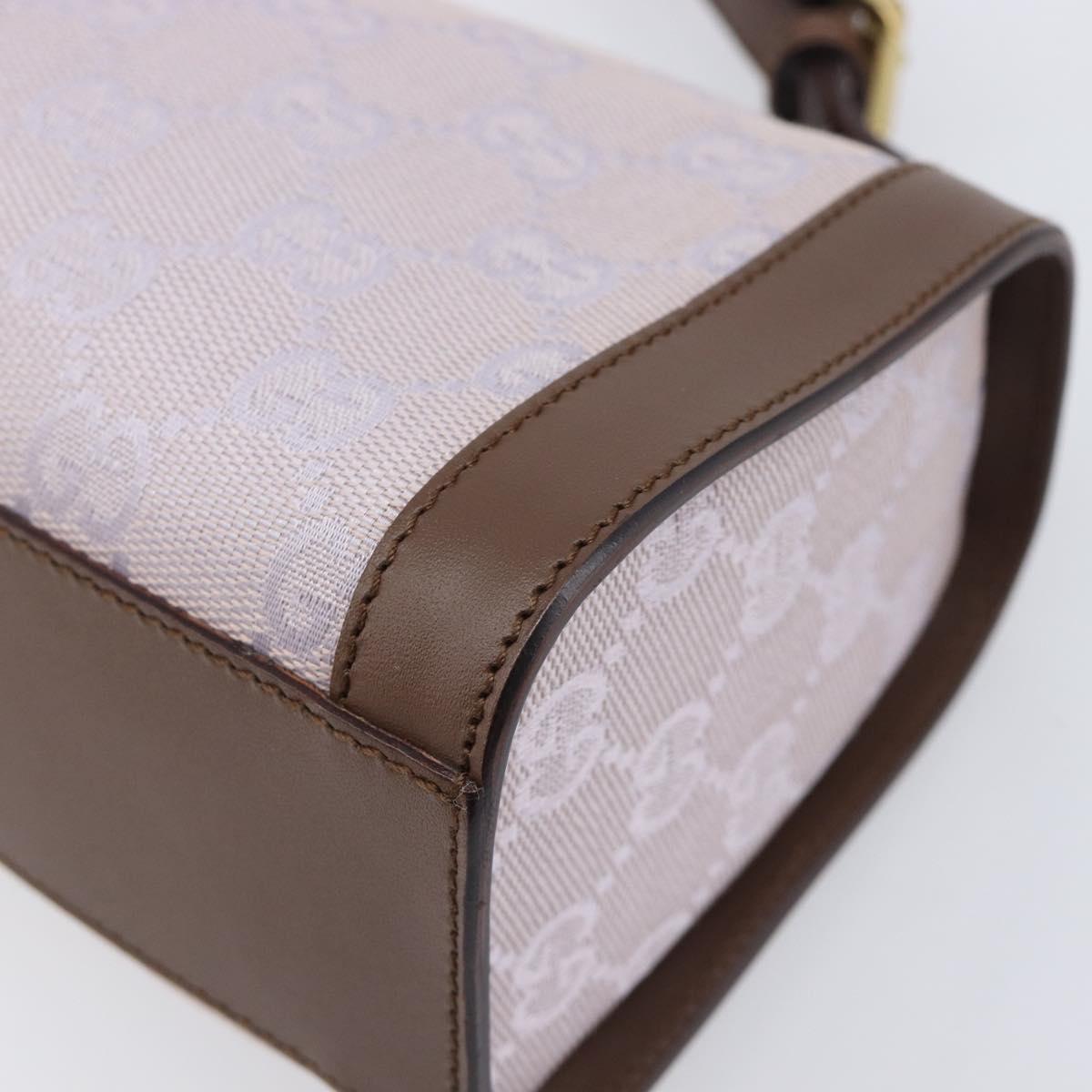 GUCCI GG Canvas Shoulder Bag Purple Gold Auth 207777V