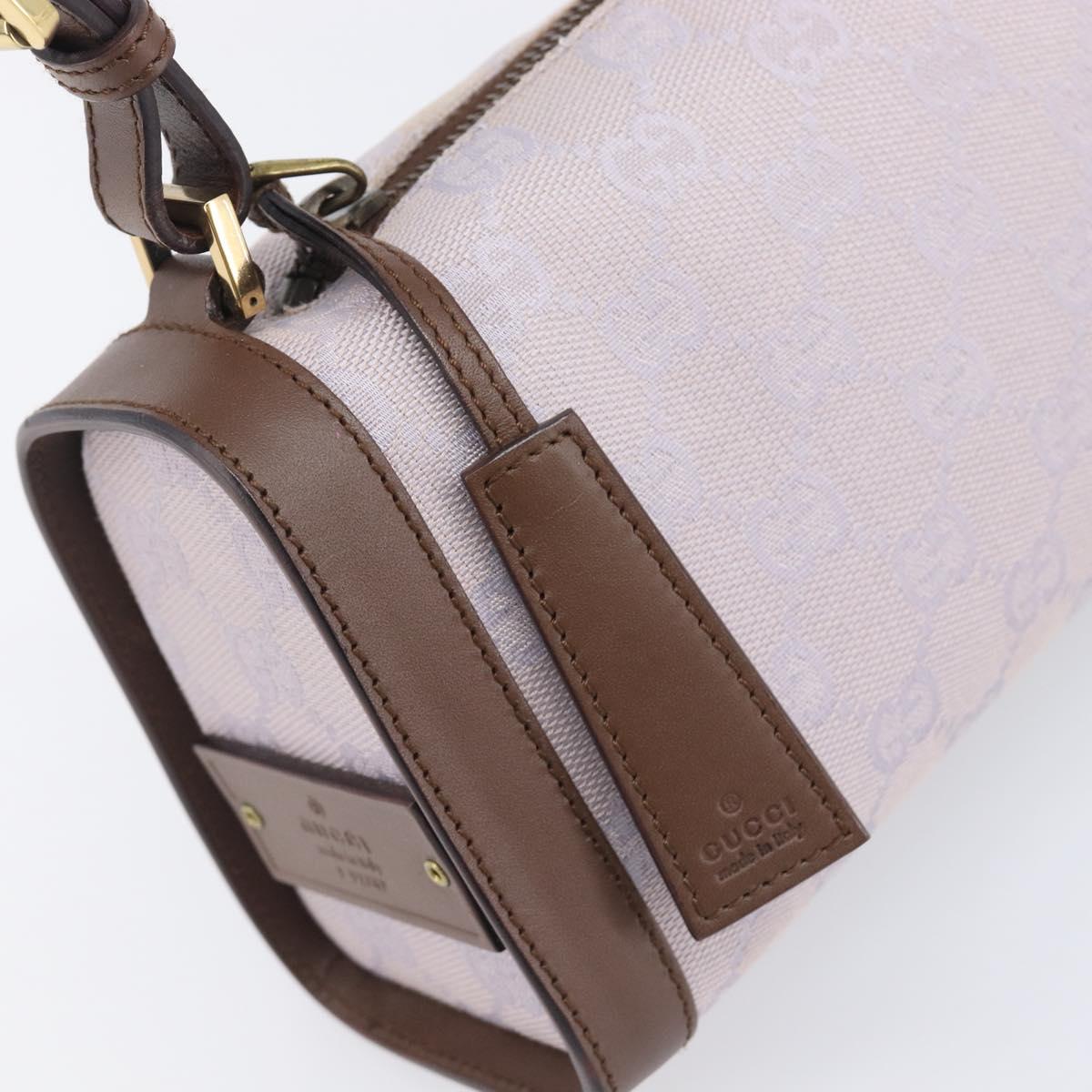 GUCCI GG Canvas Shoulder Bag Purple Gold Auth 207777V