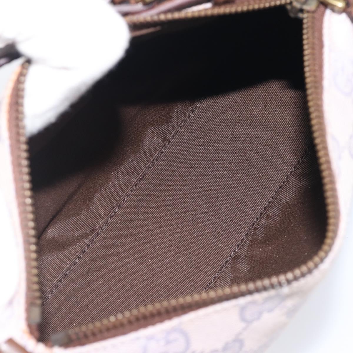 GUCCI GG Canvas Shoulder Bag Purple Gold Auth 207777V