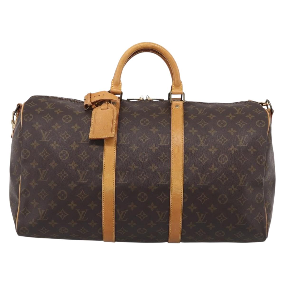 LOUIS VUITTON Monogram Keepall Bandouliere 50 Boston Bag M41416 LV Auth 207786A