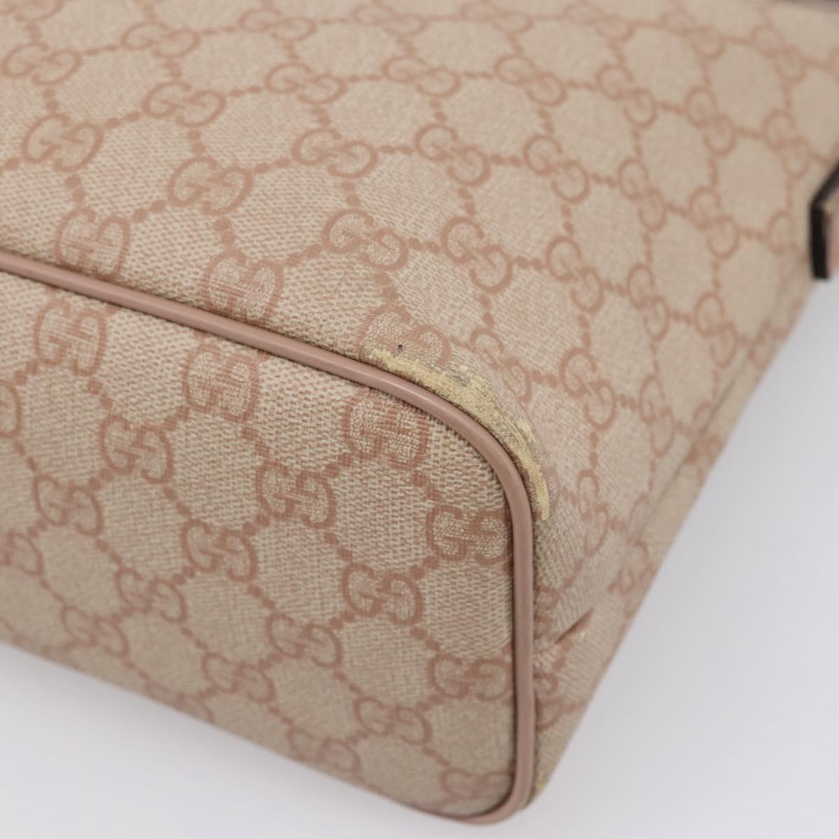 GUCCI GG Supreme Hand Bag PVC 2way Pink Gold Tone 353439 Auth 207789