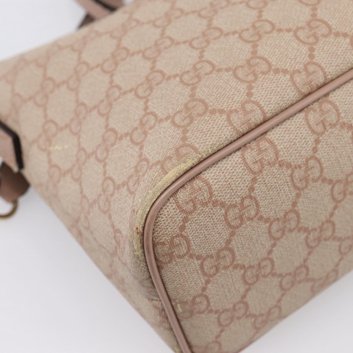 GUCCI GG Supreme Hand Bag PVC 2way Pink Gold Tone 353439 Auth 207789