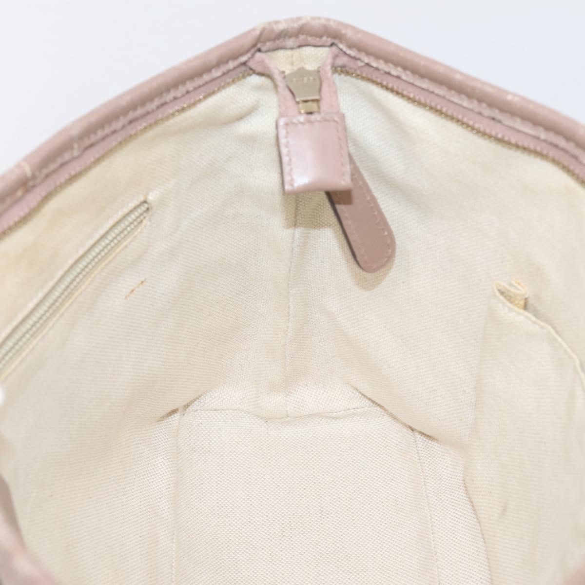GUCCI GG Supreme Hand Bag PVC 2way Pink Gold Tone 353439 Auth 207789