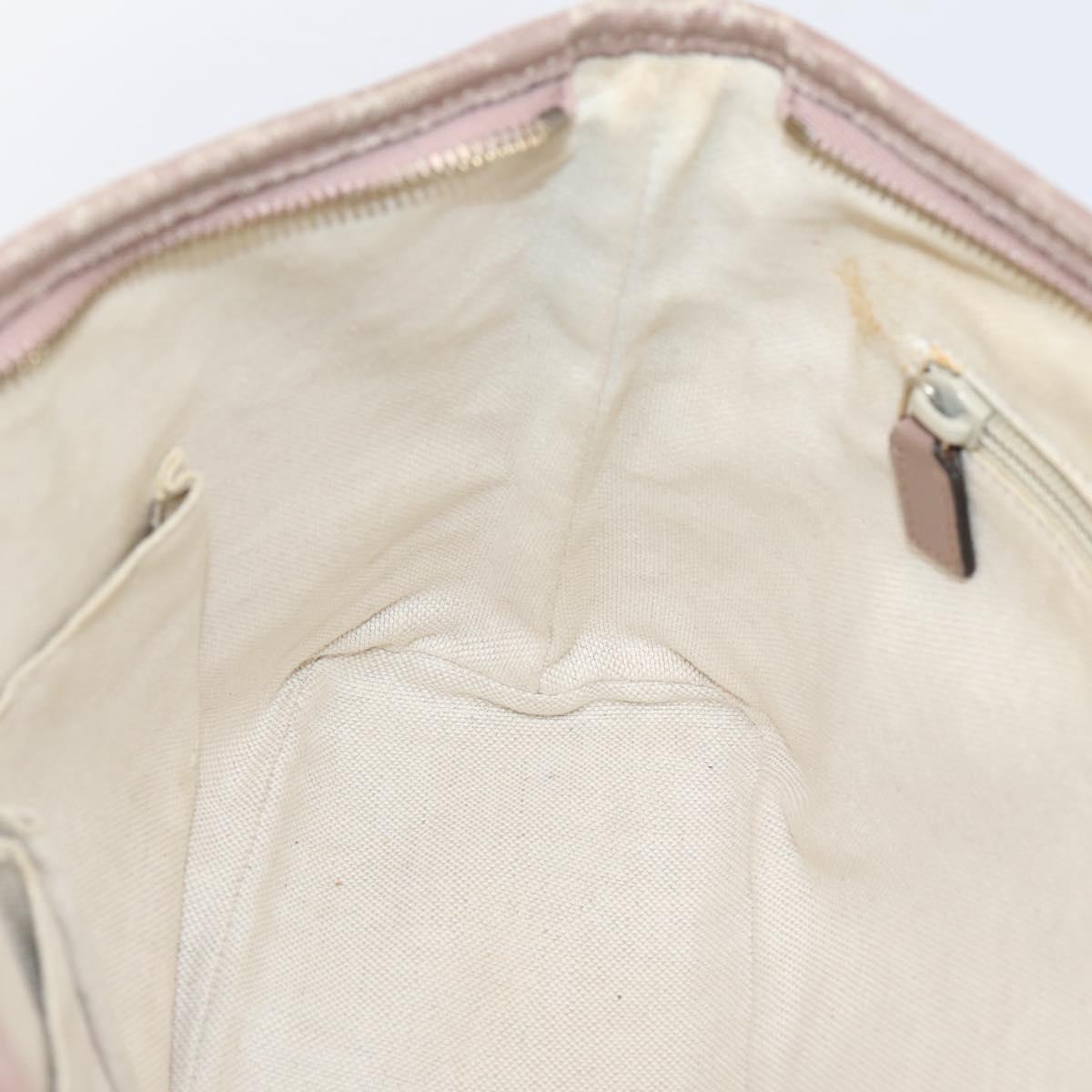 GUCCI GG Supreme Hand Bag PVC 2way Pink Gold Tone 353439 Auth 207789
