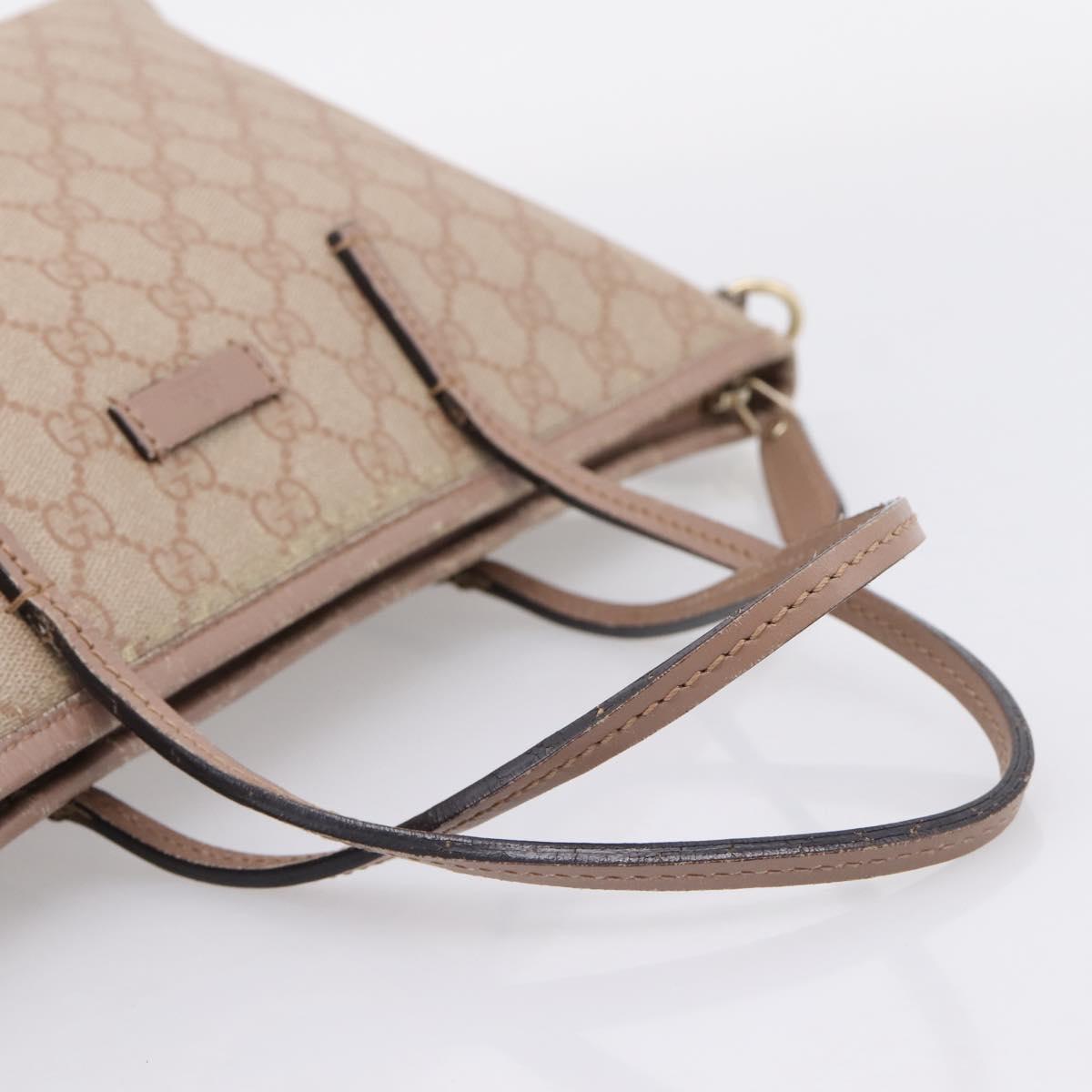 GUCCI GG Supreme Hand Bag PVC 2way Pink Gold Tone 353439 Auth 207789