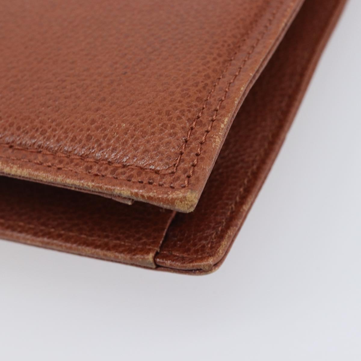 Saint Laurent Clutch Bag Leather Brown Gold Tone Auth 207791A