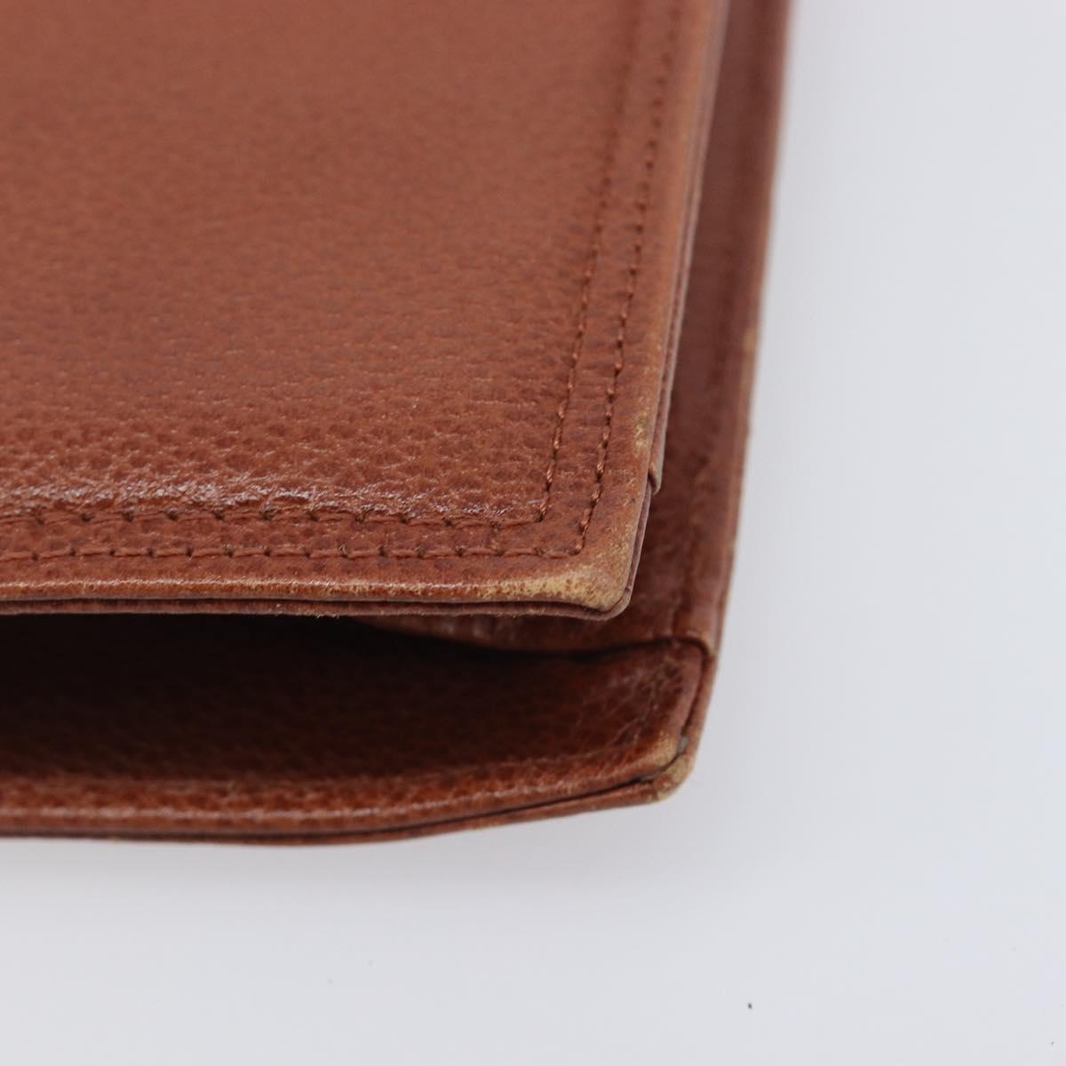 Saint Laurent Clutch Bag Leather Brown Gold Tone Auth 207791A