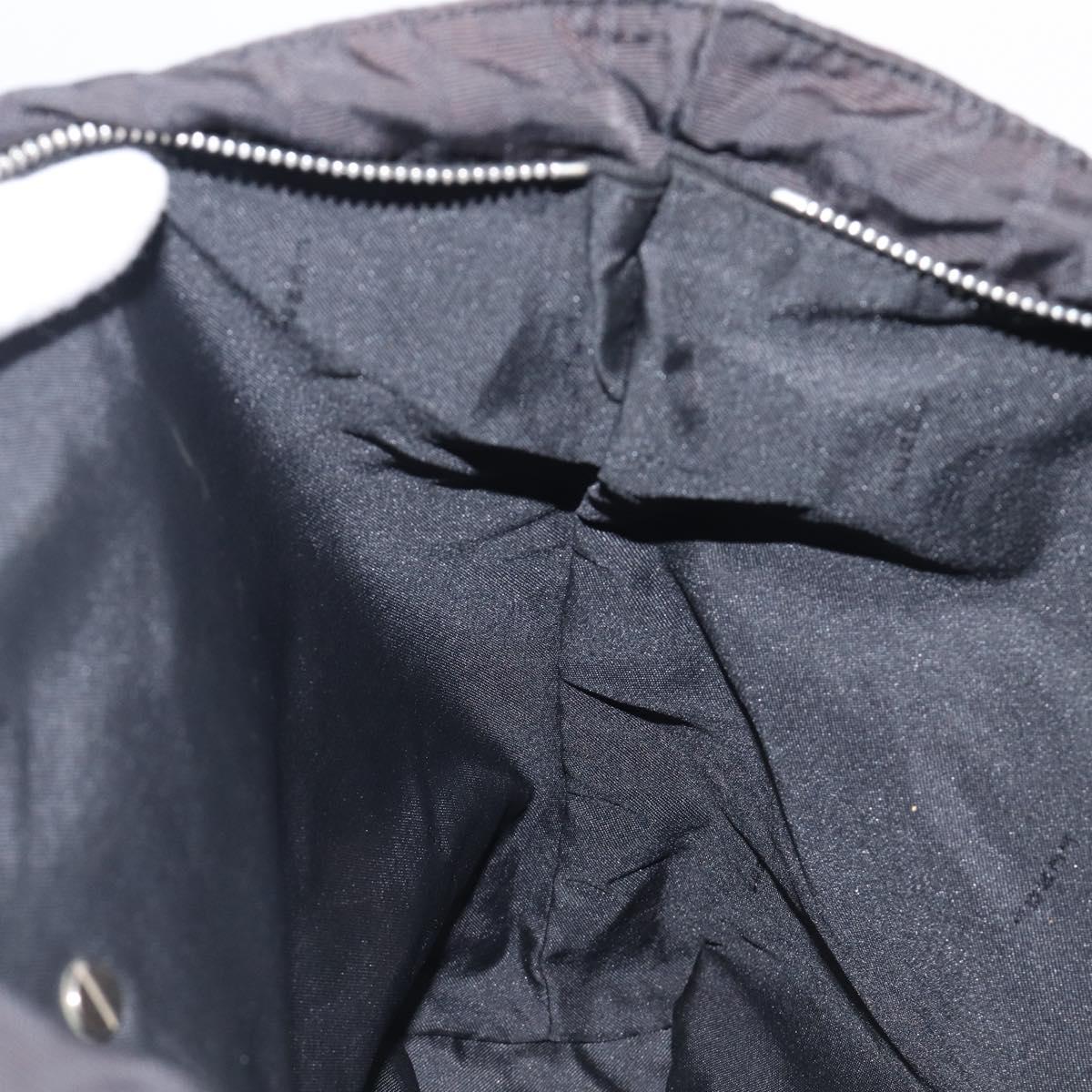 FENDI Zucca Canvas Tote Bag Black Silver Auth 207792